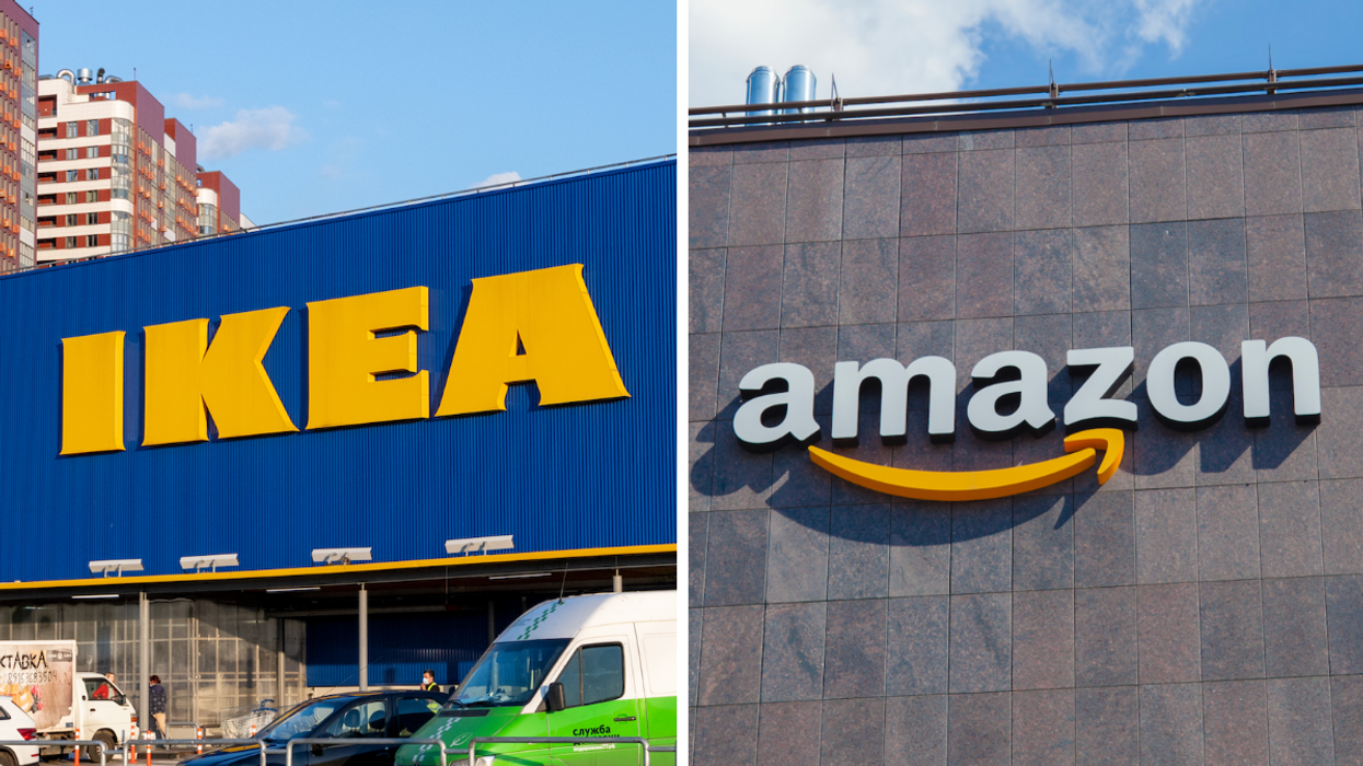 Façade IKEA. Droite : Façade Amazon.