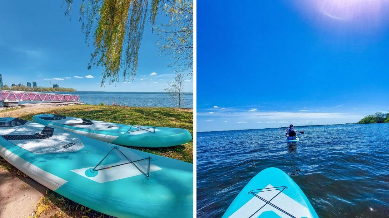 Faire du paddleboard au Québec.