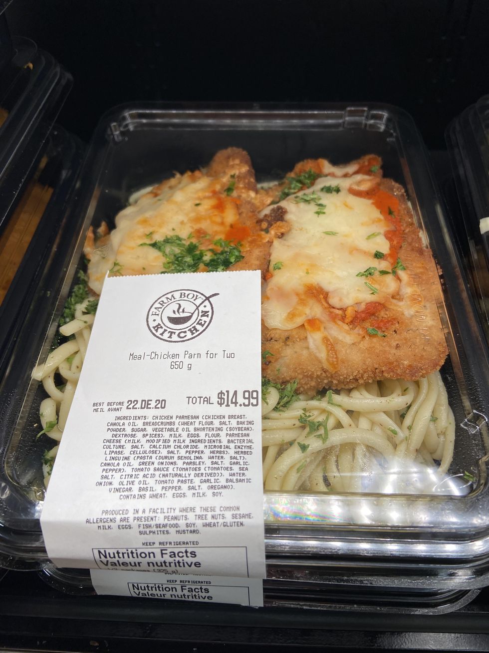 Farm Boy chicken parmesan meal for two.