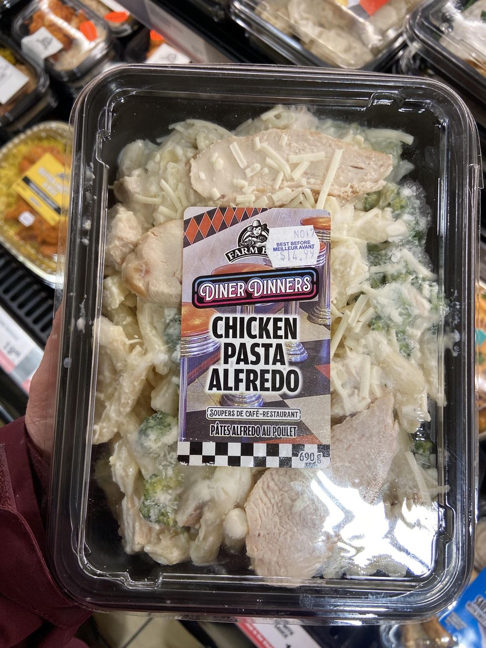 Farm Boy Chicken Pasta Alfredo meal to go.