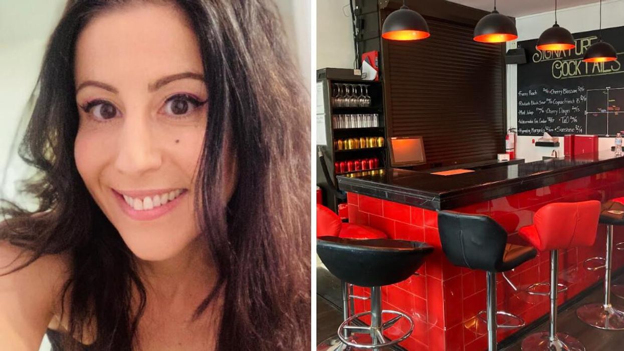 Fatima Mechtab. Right: A bar in Oasis Aqualounge.