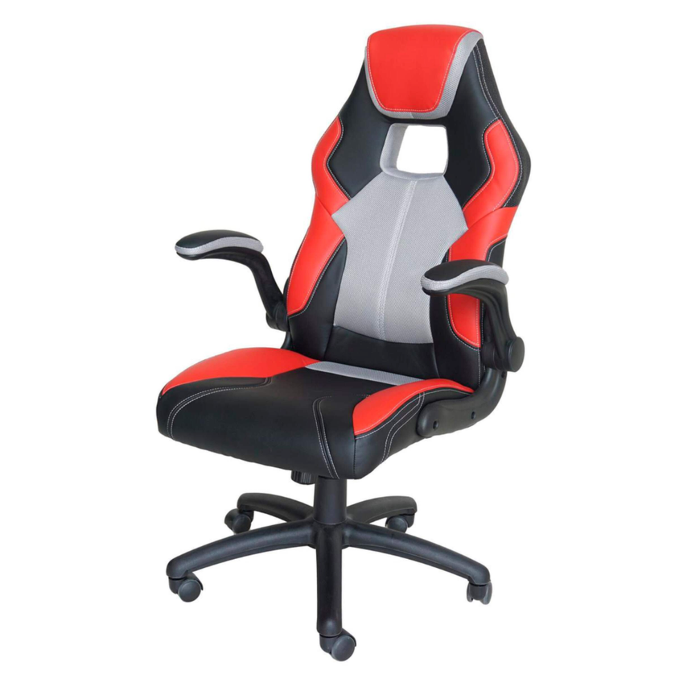 Fauteuil de bureau/jeux vid\u00e9o noir, ergonomique.