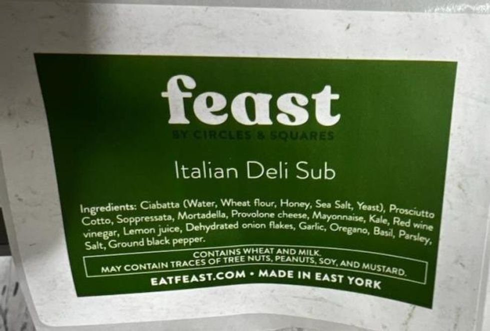 Feast by Circles & Squares brand sandwiches.