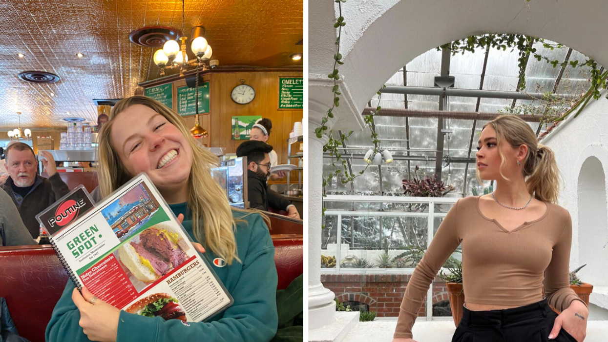 Femme au Green Spot. Droite : Femme au Jardin botanique.