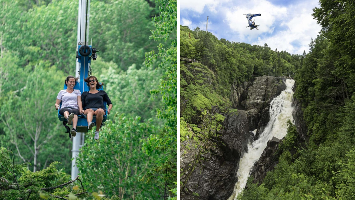 Femmes dans l'Air Canyon.
