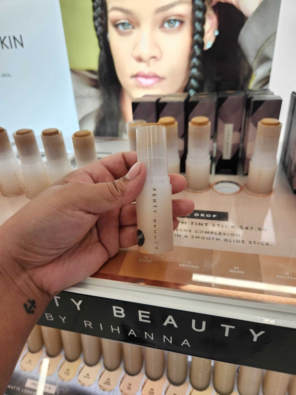 Fenty Beauty by Rihanna Eaze Drop Stick Blur + Smooth Tint Stick Foundation at Sephora.