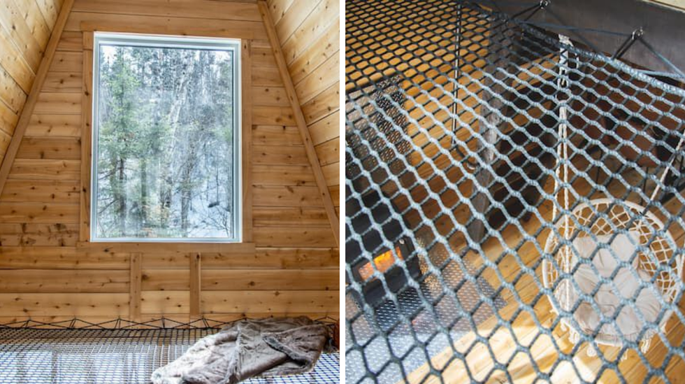 Filet de catamaran sur la mezzanine du Airbnb La M\u00e9lilot.