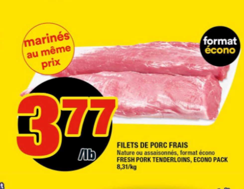 Filets de porc.