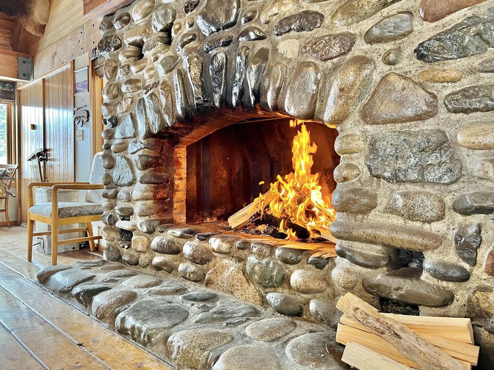 Fireplace in the home.