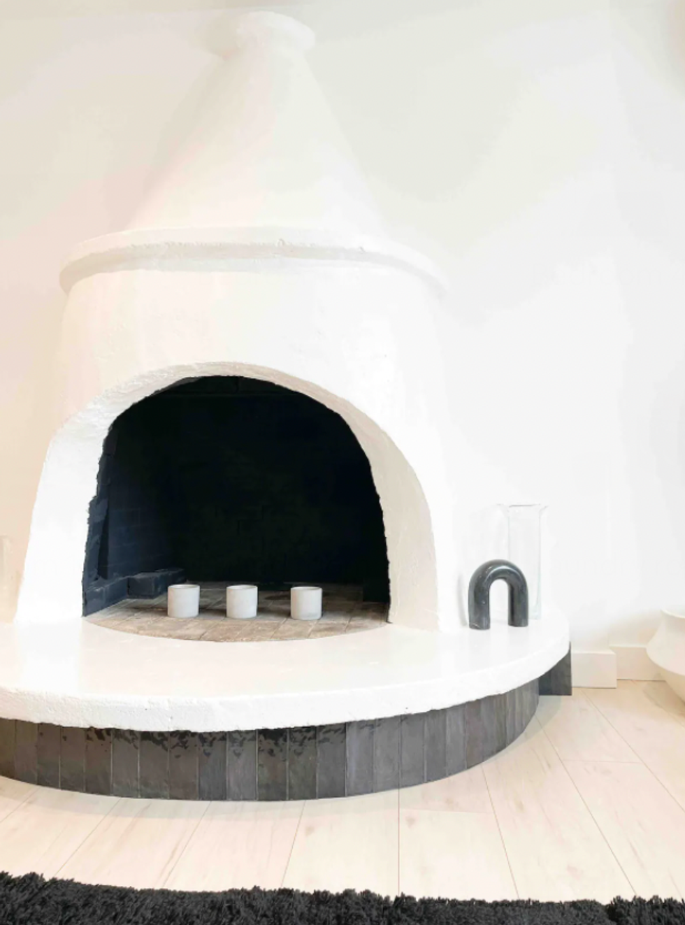 Fireplace inside of the Airbnb