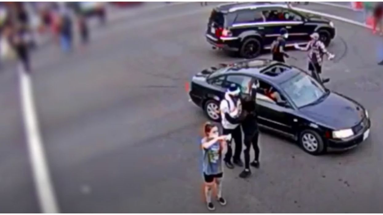 Firework Exploding In Riverside After It Was Lit Near Protestors (VIDEO)