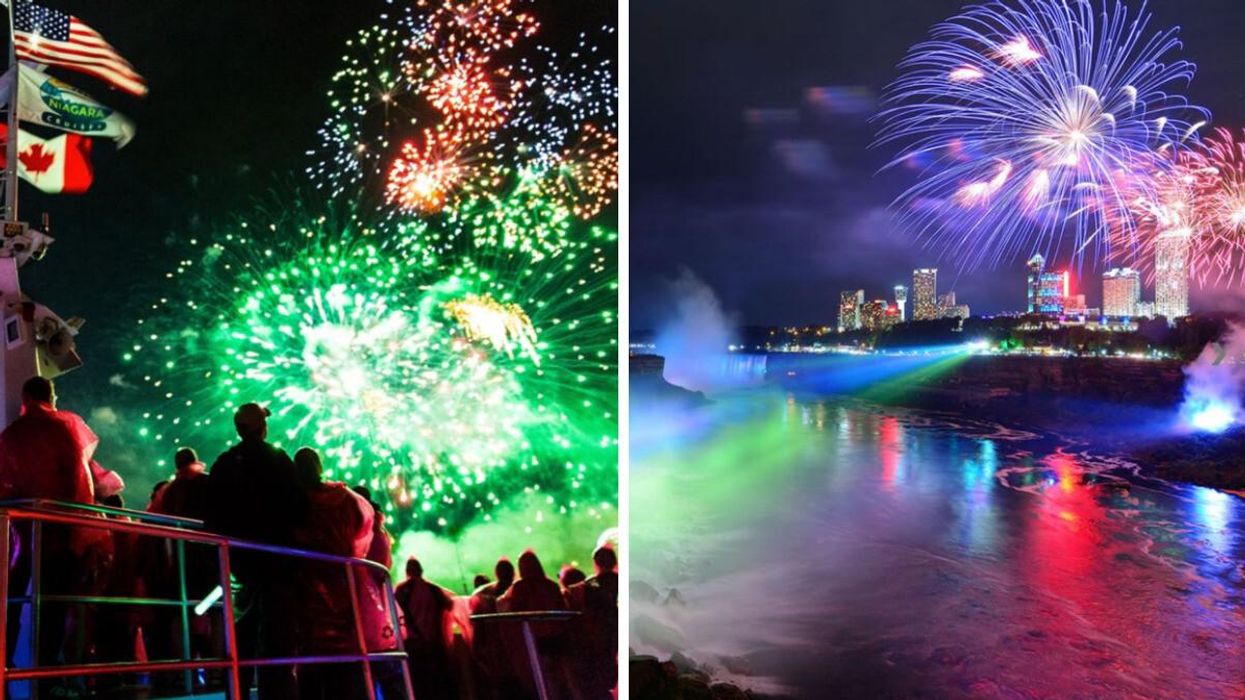 Fireworks display in Niagara Falls.