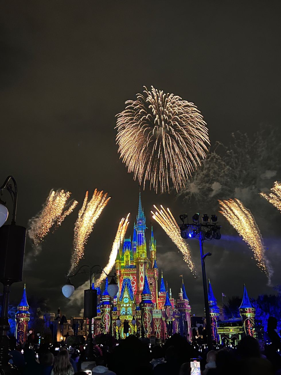 Fireworks over Cinderalla's Castle.