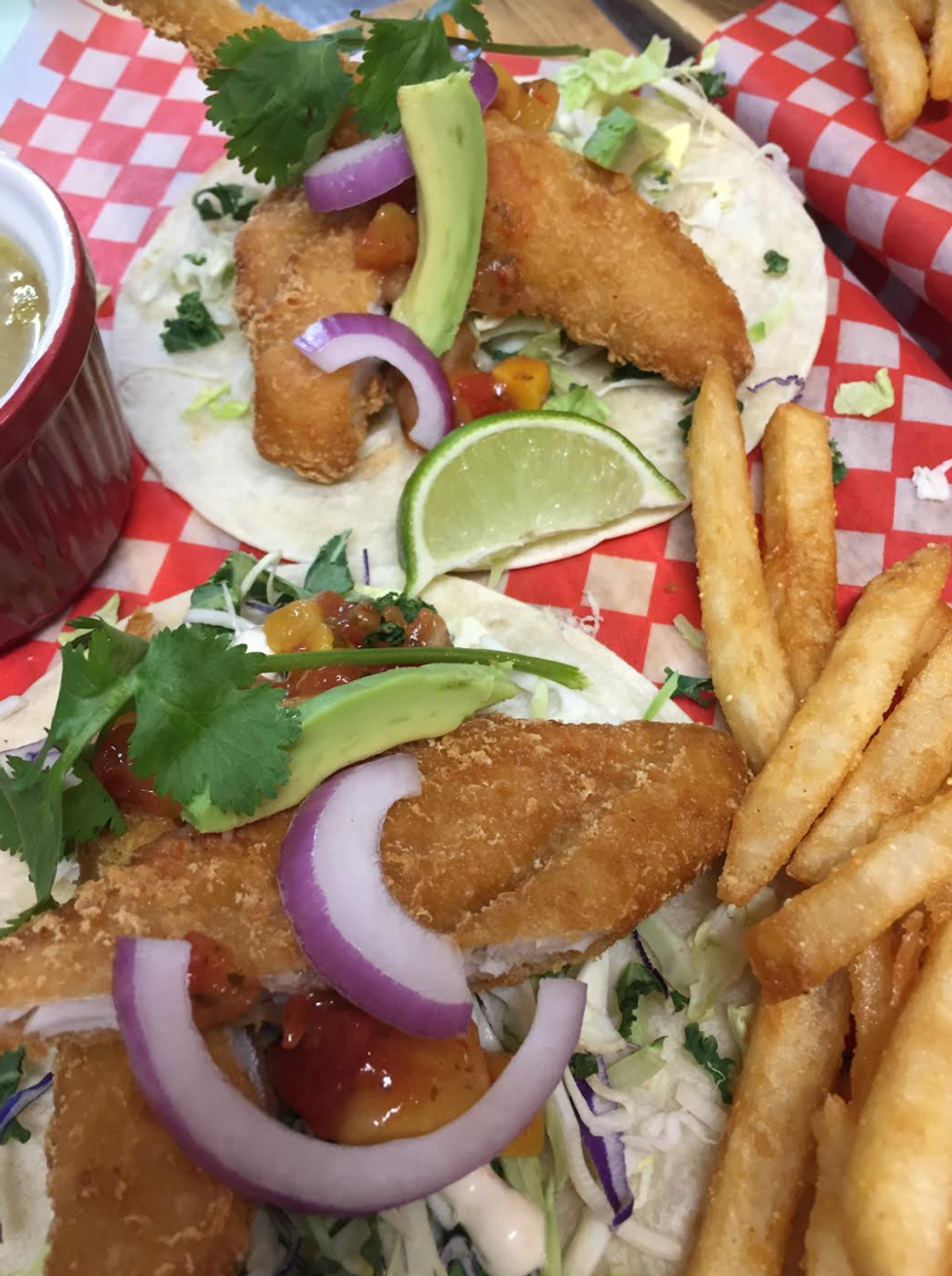 Fish tacos at Cressy Mustard Market & Cantina.