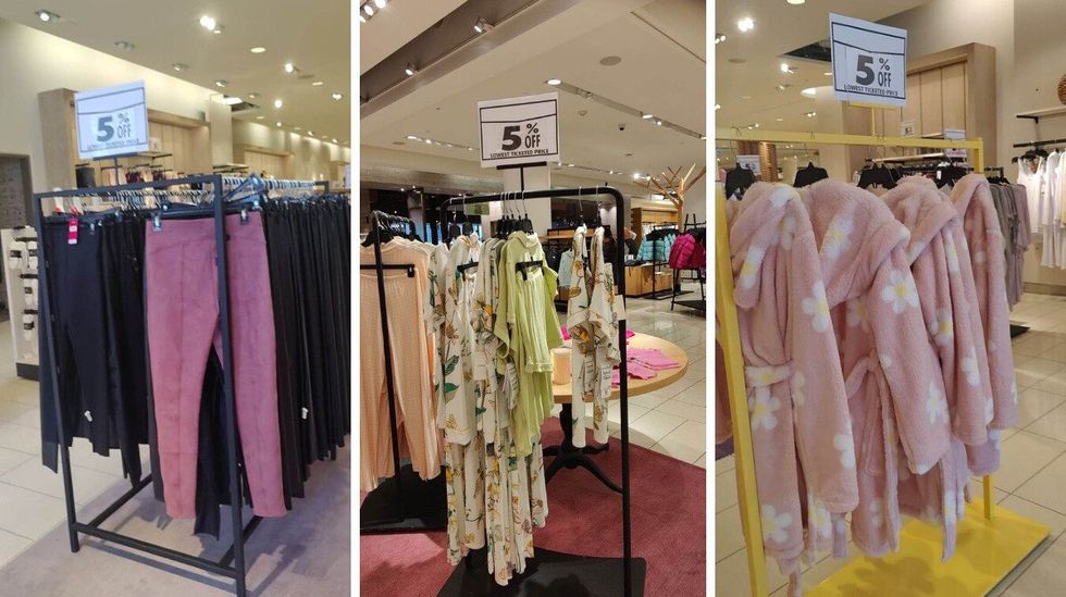 Five percent sales seen across the store.