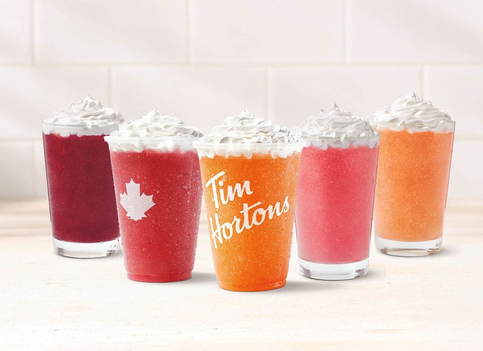 five tim hortons frozen quenchers
