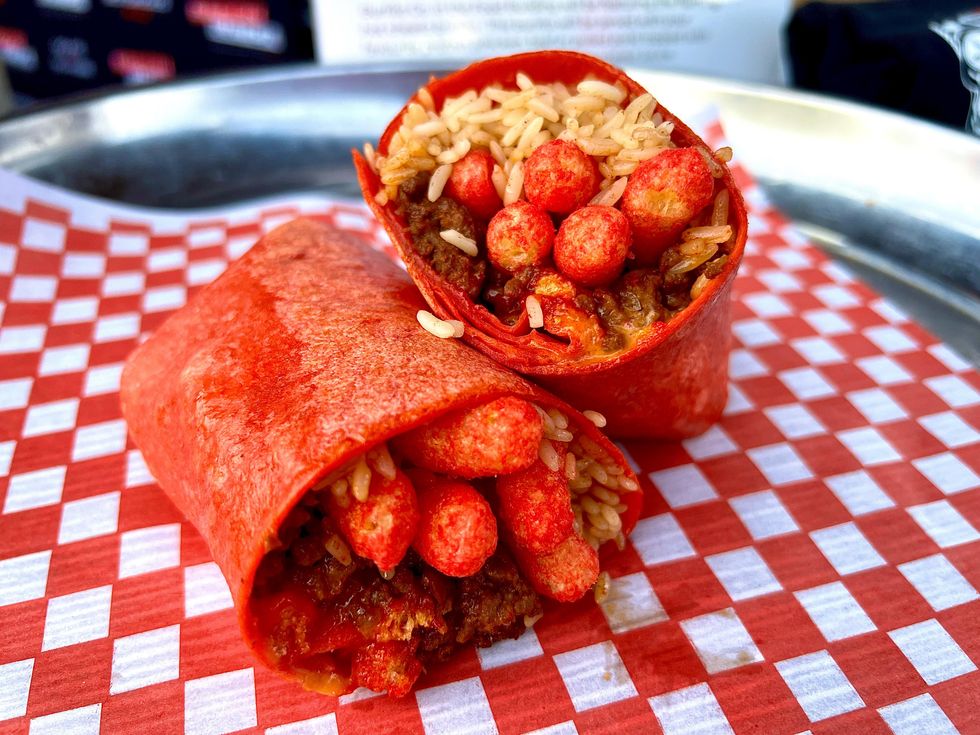 Flaming Hot Cheetos Burrito.