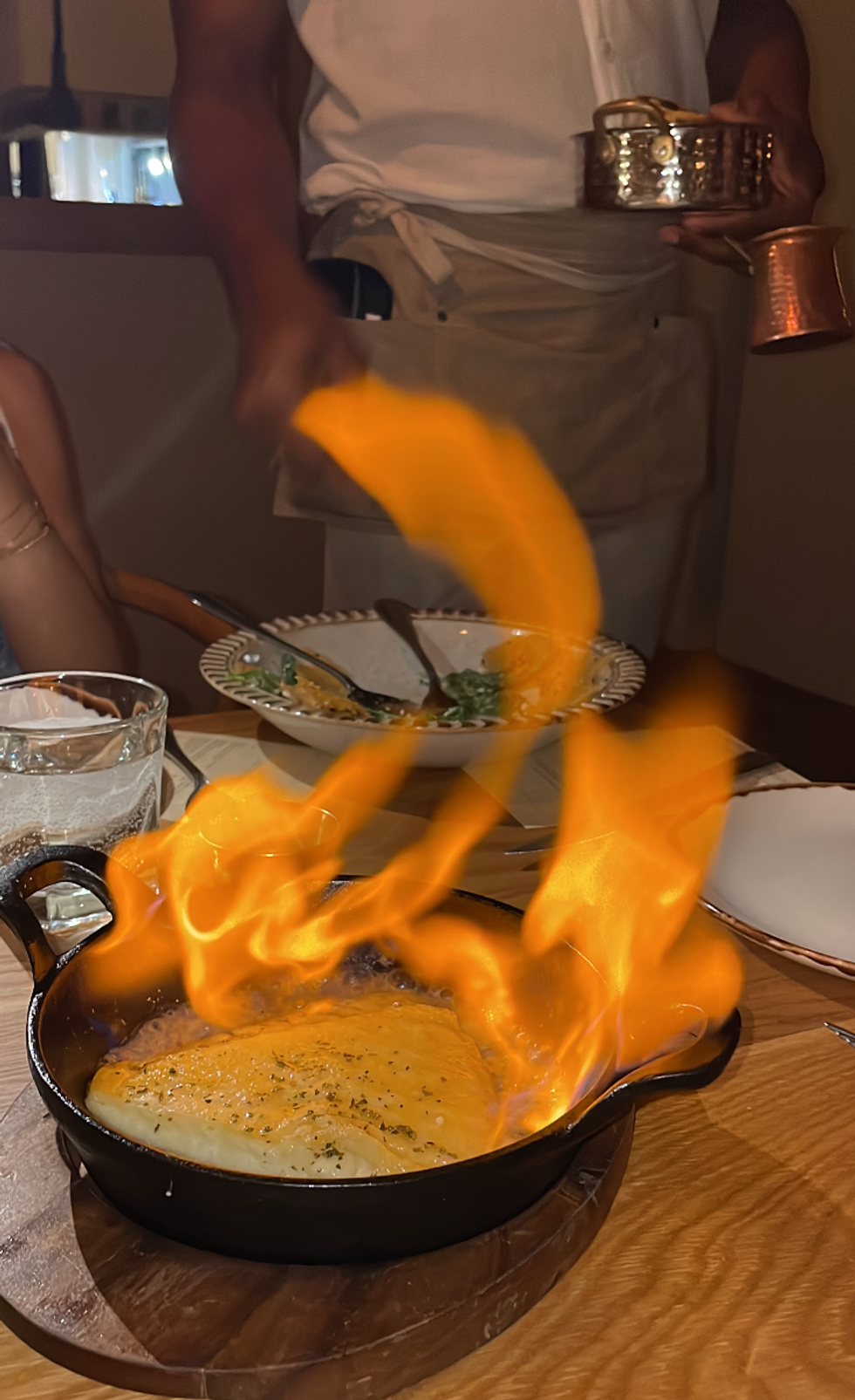 Flaming Saganaki at Myth.
