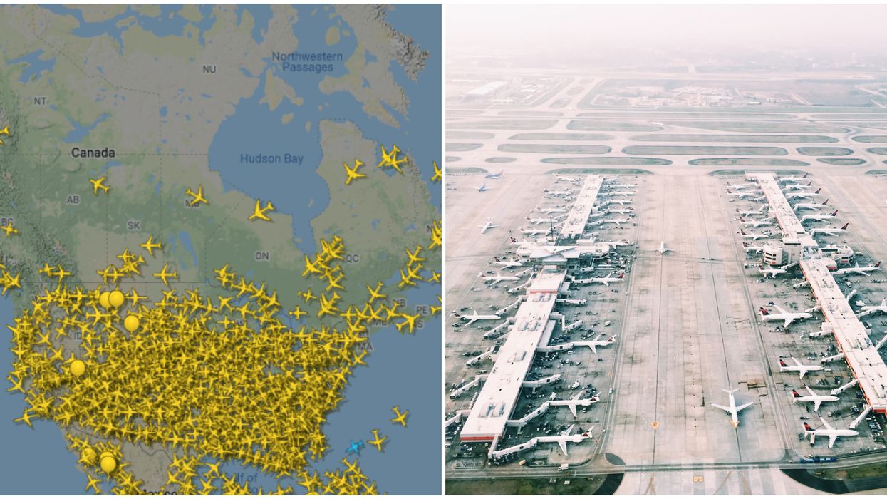 Flights In Canada Are Dramatically Less Than Ones In The US On The Radar