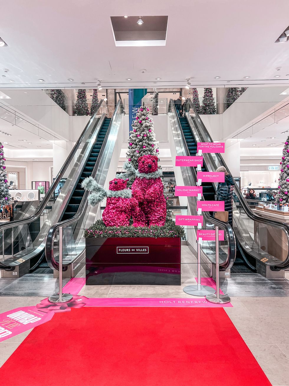 Flower installation at Holt Renfrew.
