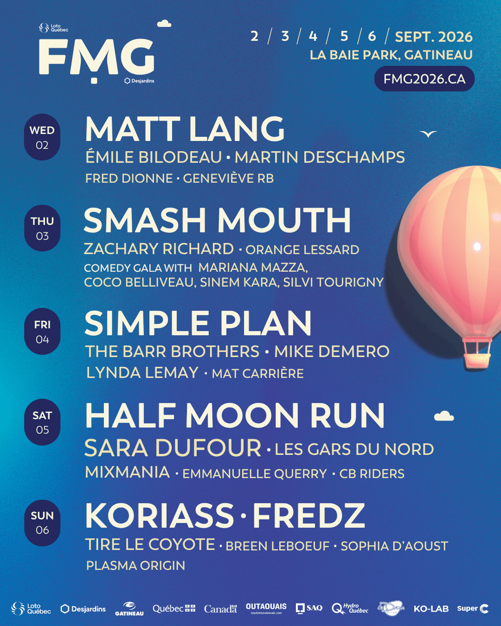 FMG 2026 festival lineup poster with artists and event dates.