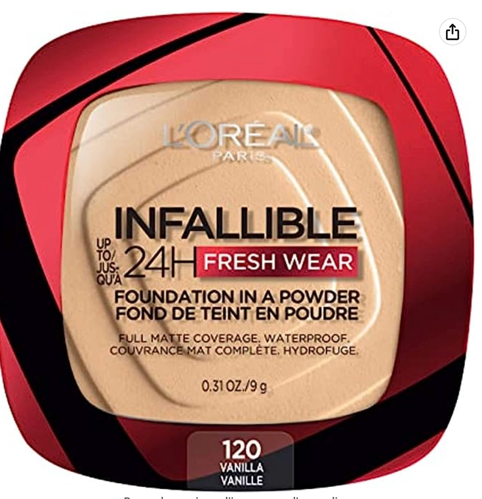 Fond de teint en poudre L'Or\u00e9al.