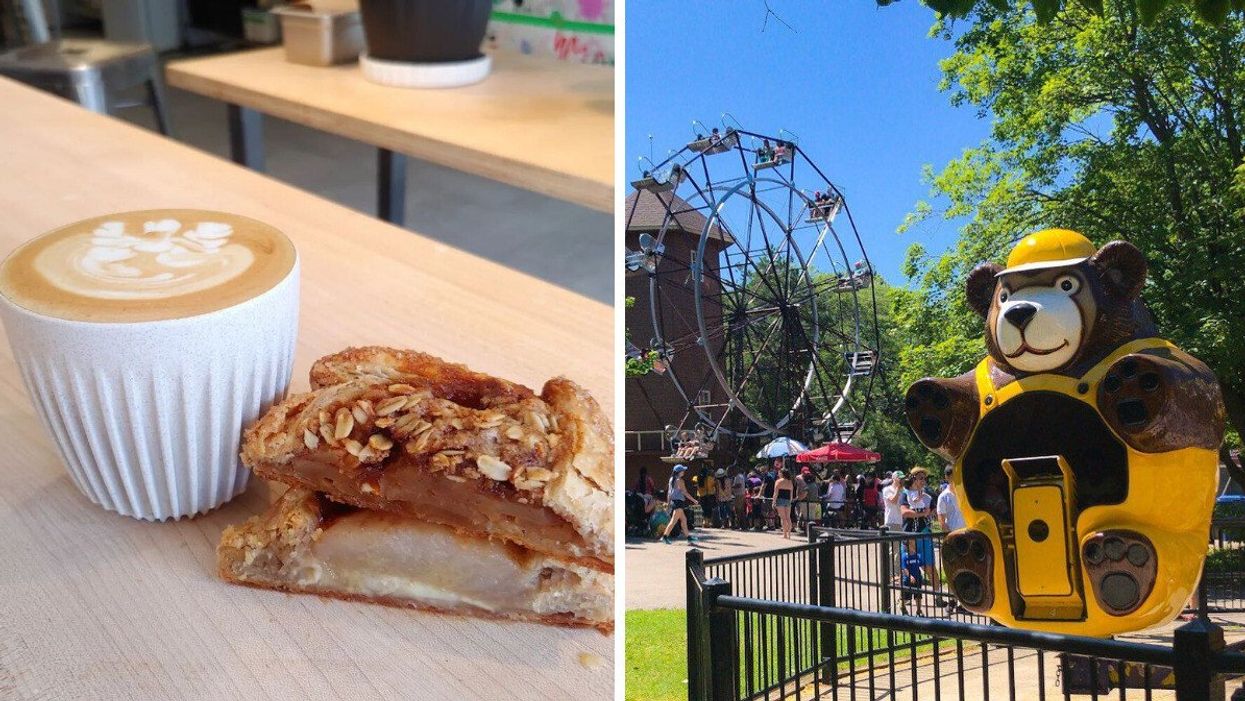 food at ba noi. right: rides at centreville amusement park