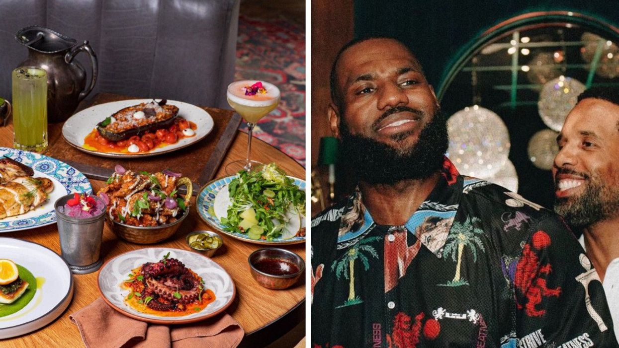 Food from Byblos Downtown. Right: LeBron James in Kissa Toronto.