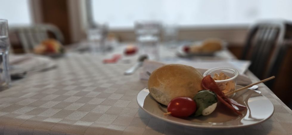 Food served on a train.