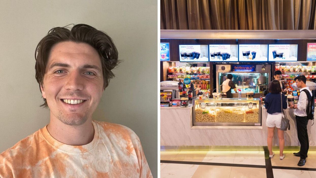 Former theatre employee and current Narcity employee Tristan Wheeler. A theatre concession.