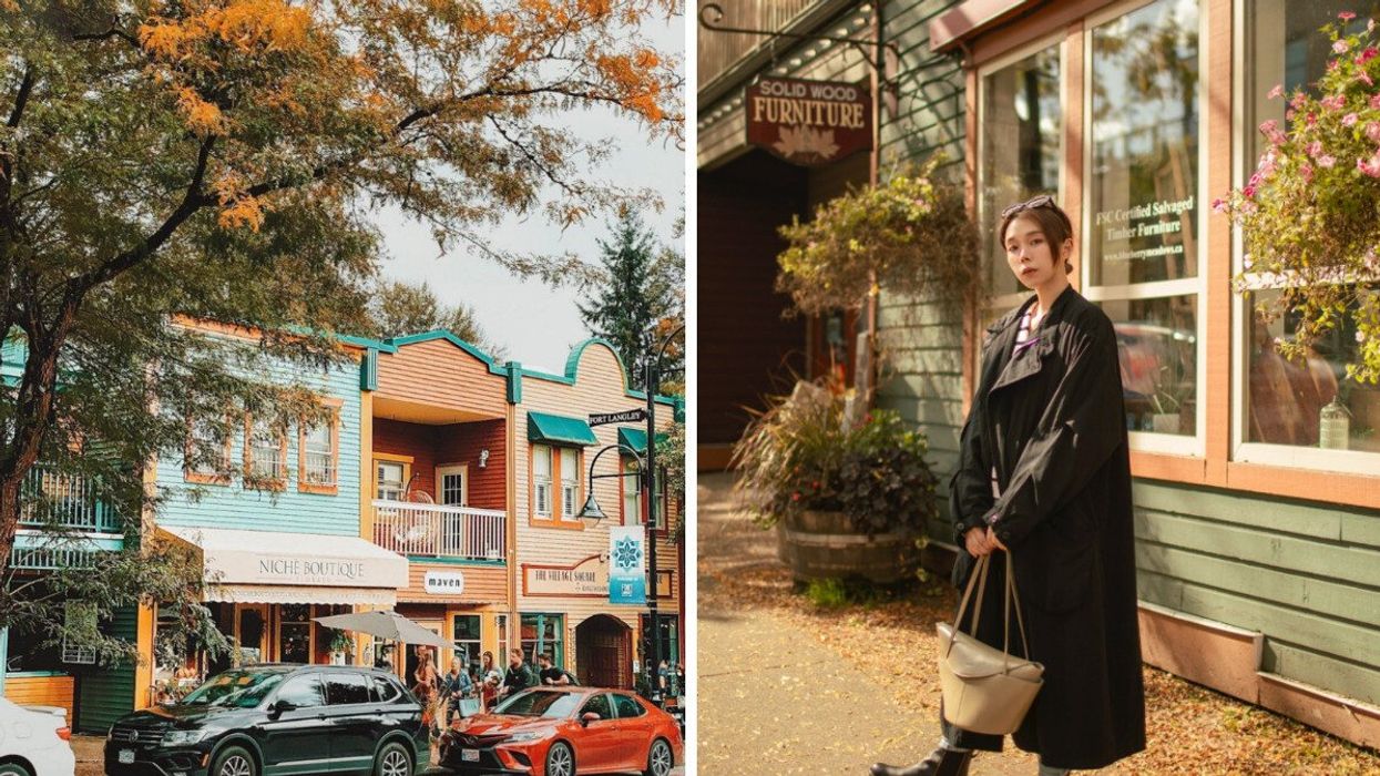 Fort Langley in BC. Right: Someone in Fort Langley.