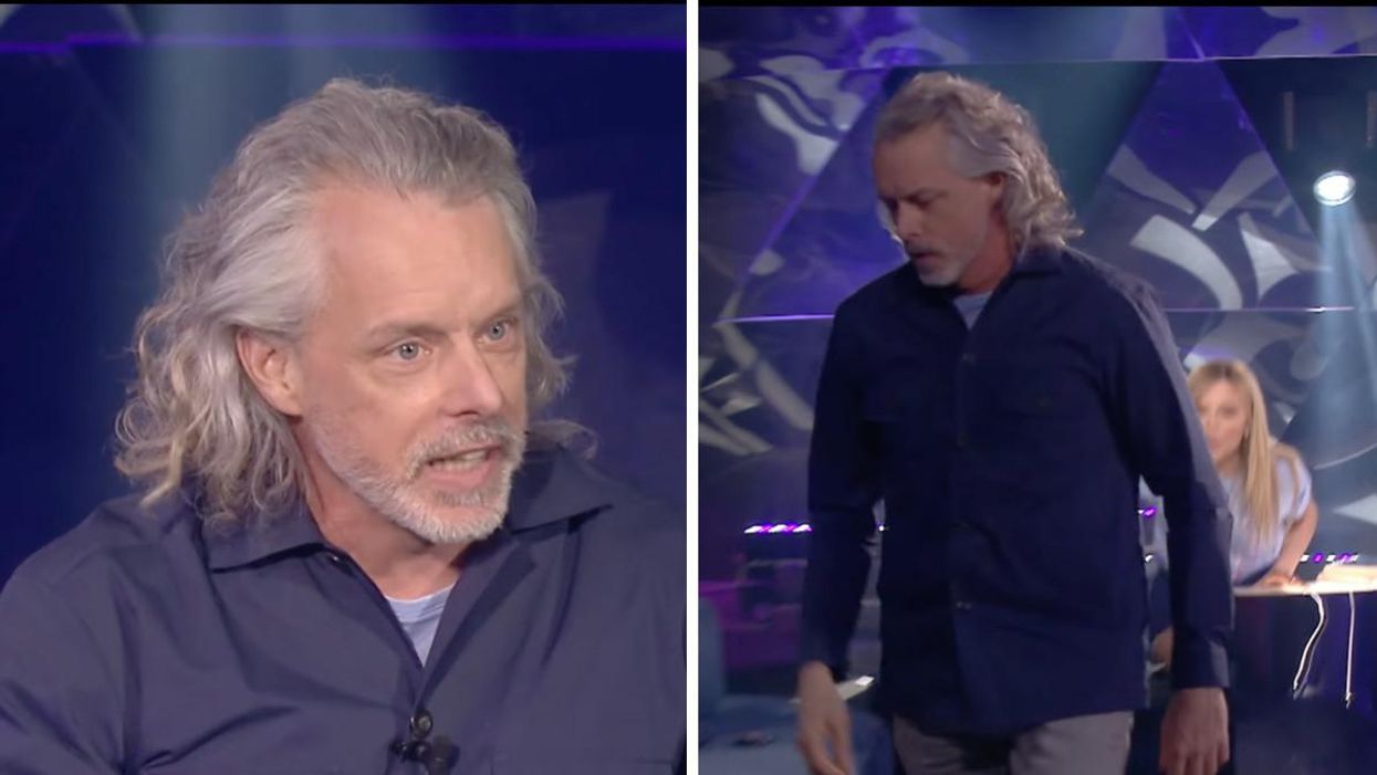 François Lambert quittant le plateau de La semaine des 4 Julie.