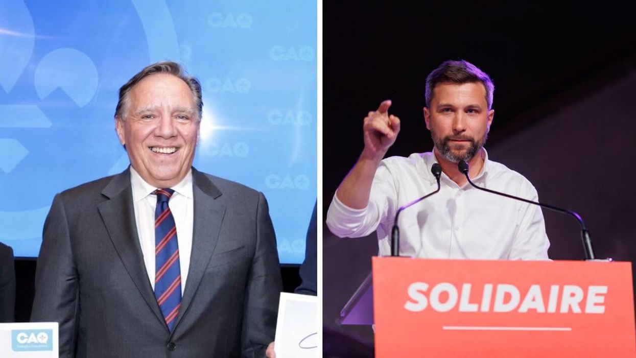 François Legault. Droite : Gabriel Nadeau-Dubois.
