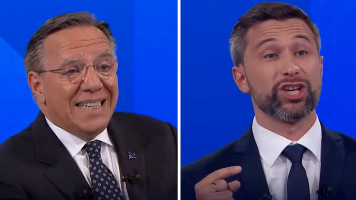 François Legault, Droite : Gabriel Nadeau-Dubois.