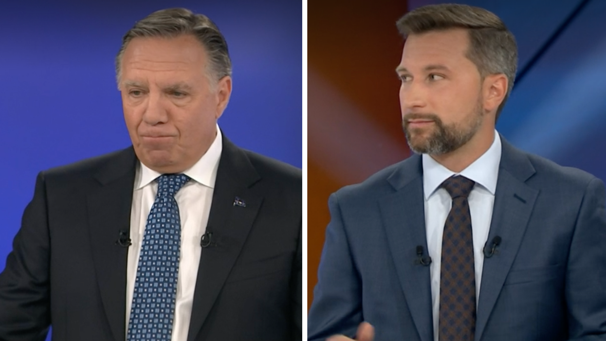 François Legault. Droite : Gabriel Nadeau-Dubois.