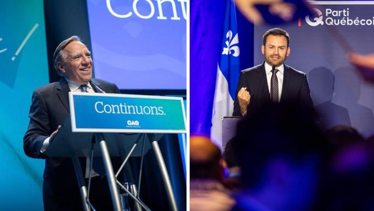François Legault. Droite : Paul St-Pierre Plamondon.