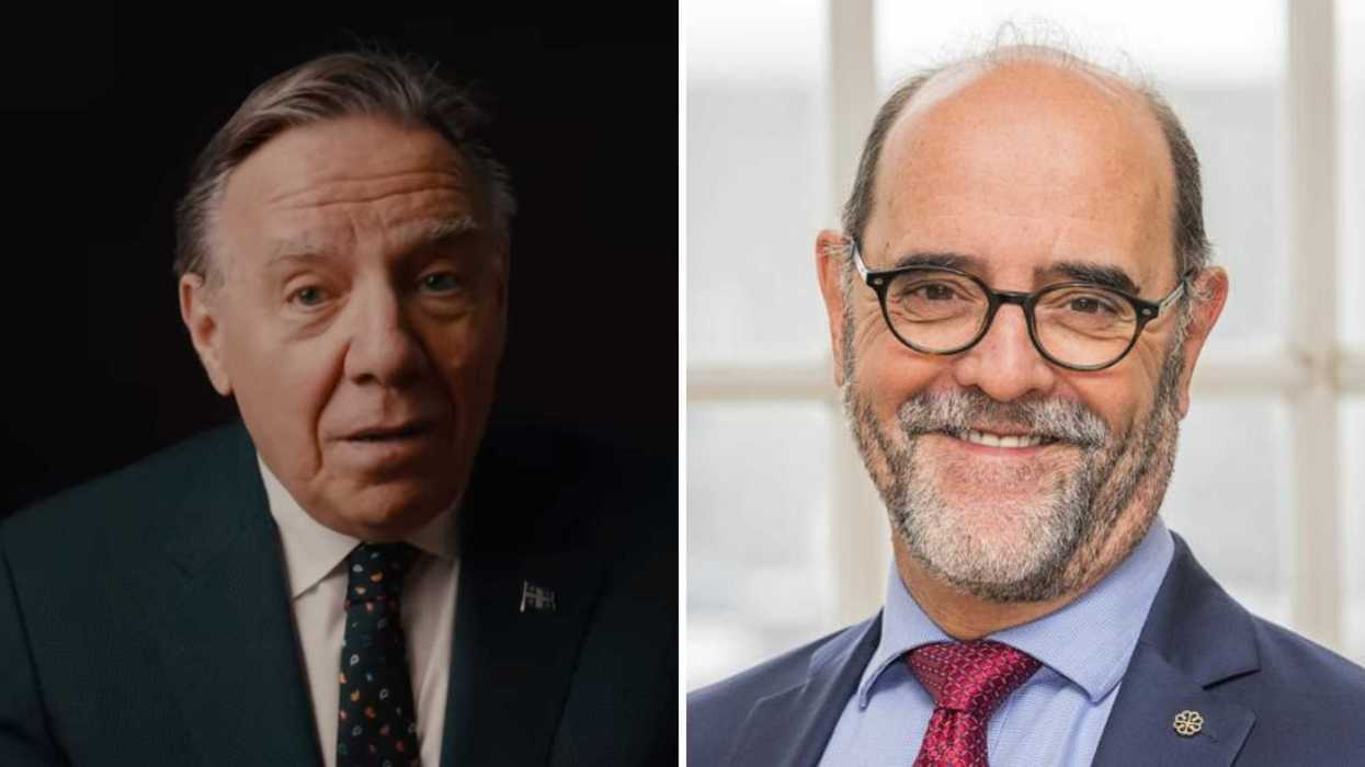 François Legault. Droite : Serge Lamontagne