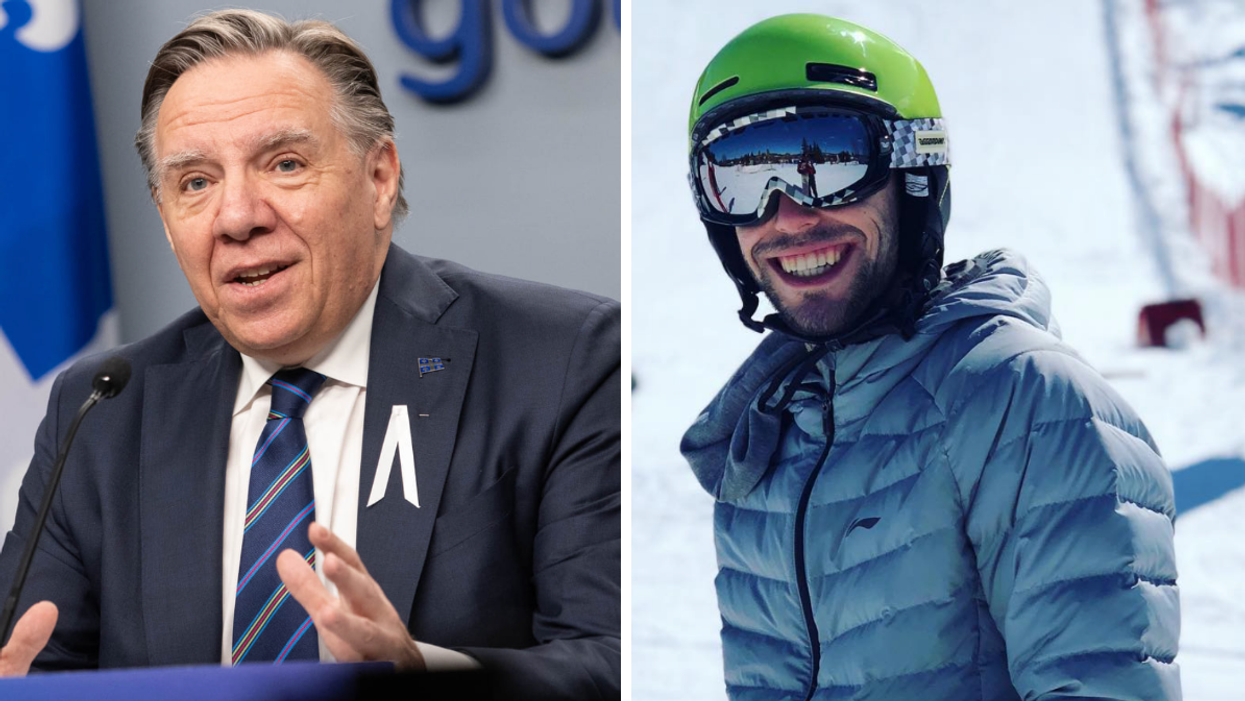 François Legault félicite Steven Dubois le Lavallois sacré double champion olympique