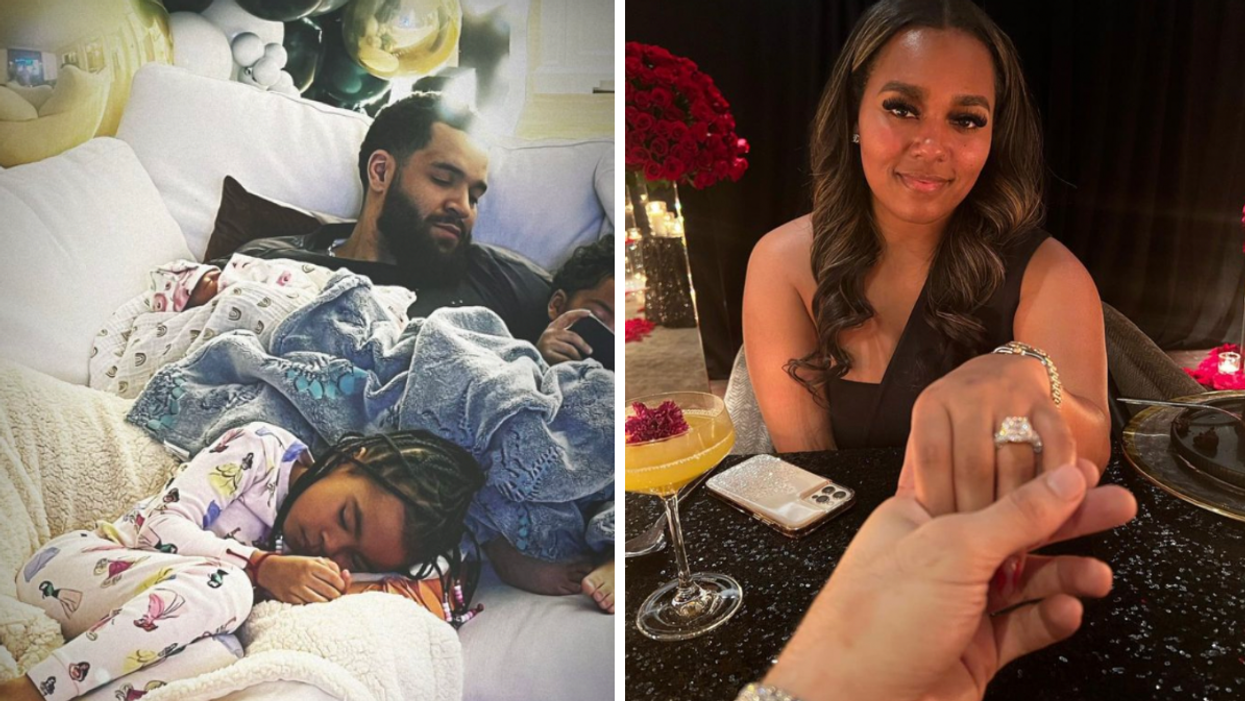 Fred VanVleet with his children. Right: Shontai Neal.