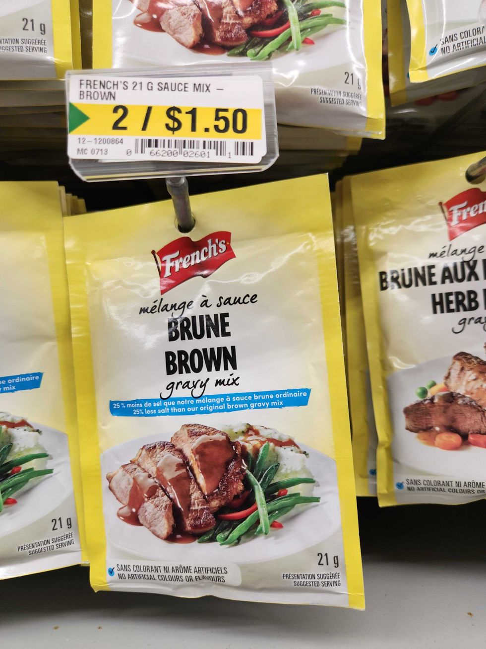 French's 2-in-1 Brown Gravy Mix from Dollarama in Toronto, $1.50 for 2.