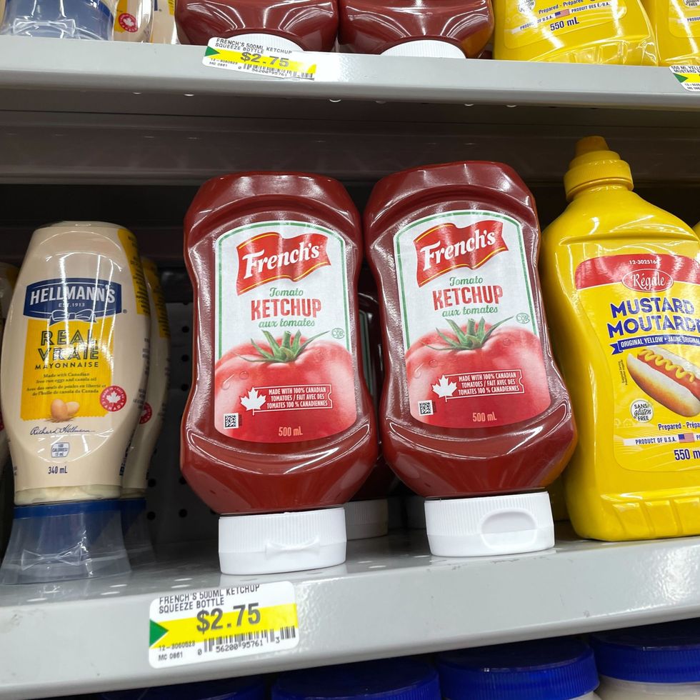 french's ketchup bottles on shelves at dollarama