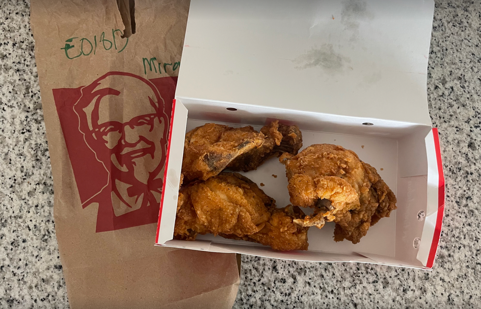 Fried chicken from KFC.