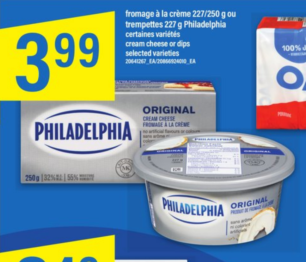 Fromage \u00e0 la cr\u00e8me original Philadelphia.