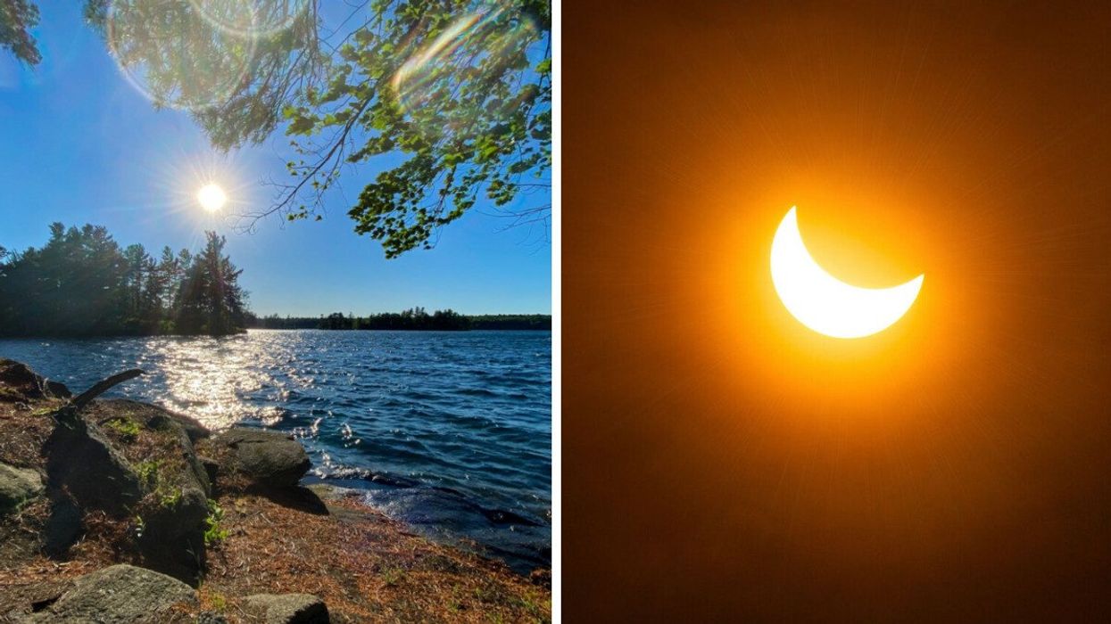Frontenac Provincial Park in Ontario. Right: A solar eclipse.