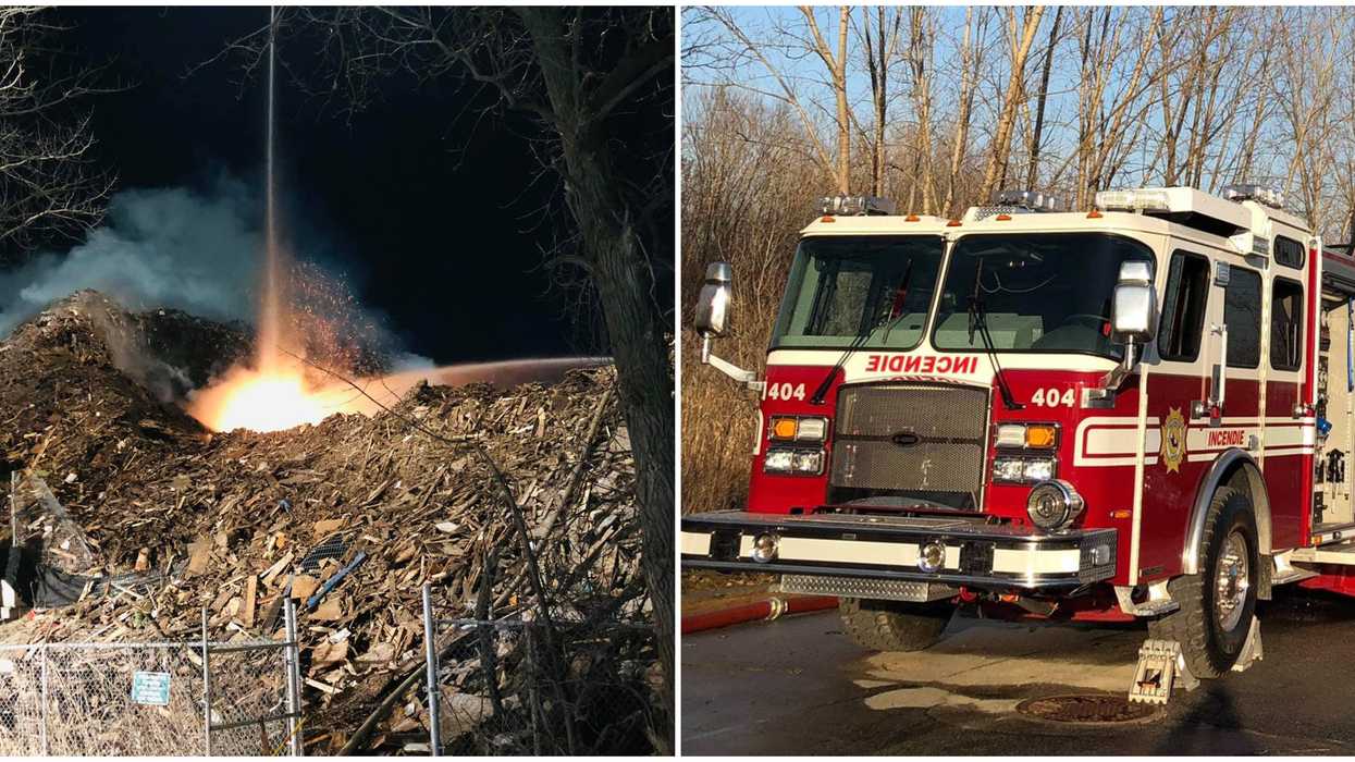 Fumée ciel Laval : un incendie s'est déclaré au centre de tri Multi-Recyclage samedi