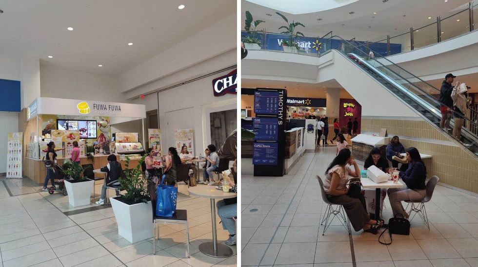 Fuwa Fuwa at STC. Right: Seating Area at STC.