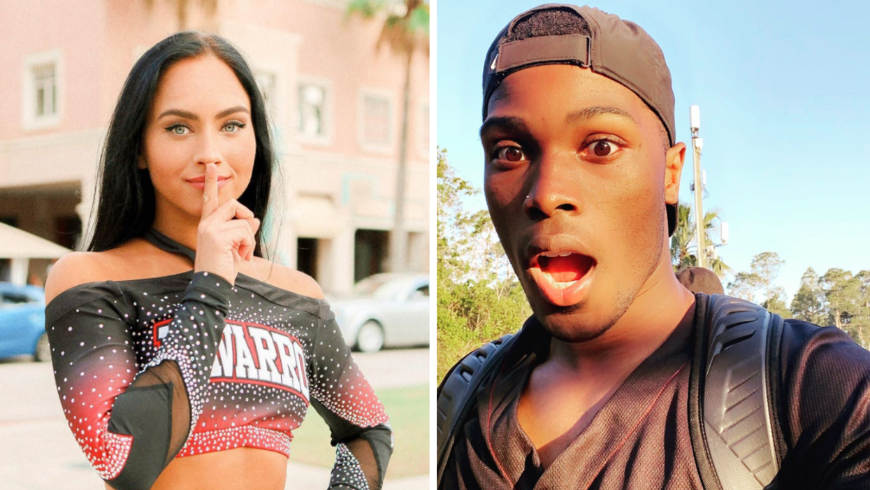 Gabi Butler in a Navarro outfit. Right: La'Darius Marshall taking a selfie.