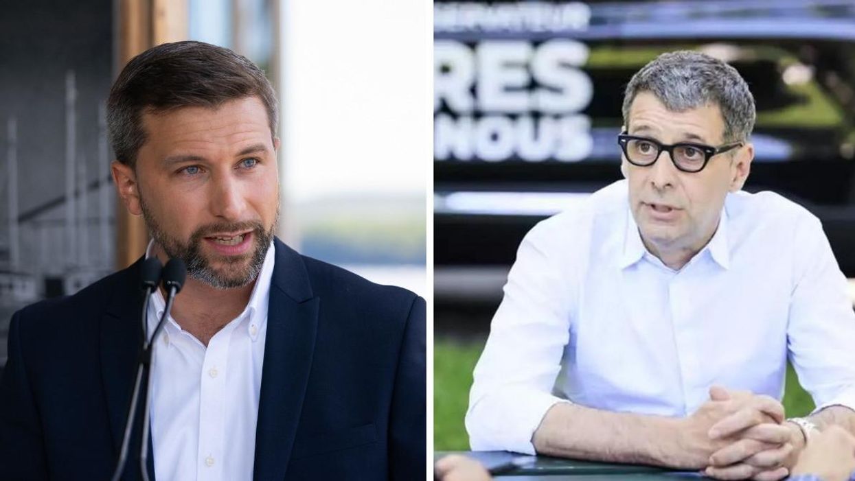 Gabriel Nadeau-Dubois. Droite : Eric Duhaime.