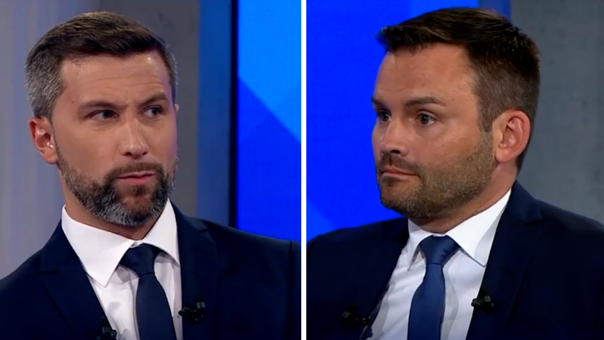 Gabriel Nadeau-Dubois. Droite : Paul St-Pierre Plamondon.