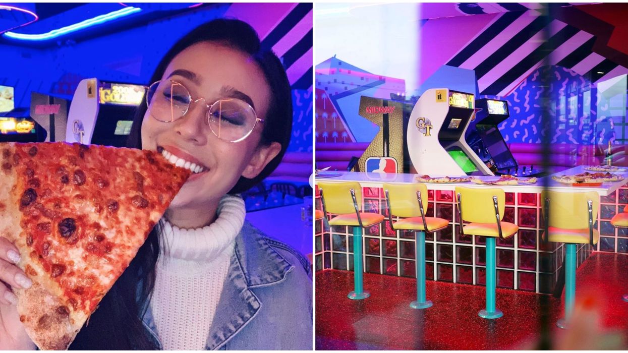 Game Over Pizza In Los Angeles Is A Retro Neon '80s Dream